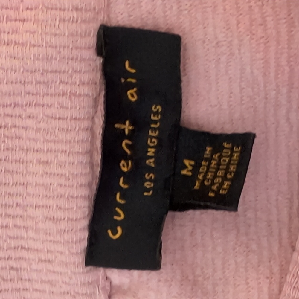 Current Air Barnette Top Tie Waist Puff Sleeve Square Neck Anthropologie Pink - Picture 10 of 11